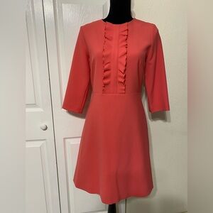 NWT Tara Jarmon Orange Pink A-Line Rickie Dress size 38